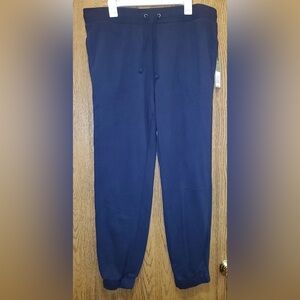 NWT Men's Tapered Fleece Jogger Pants - Goodfellow & Co | Sz: L | Navy Blue
